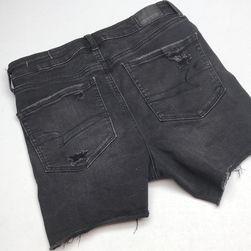 BUTTONFLY AMERICAN EAGLE SUPER HI-RISE SHORTIE JEAN SHORTS 6/28 ⭐️ - Picture 3 of 11